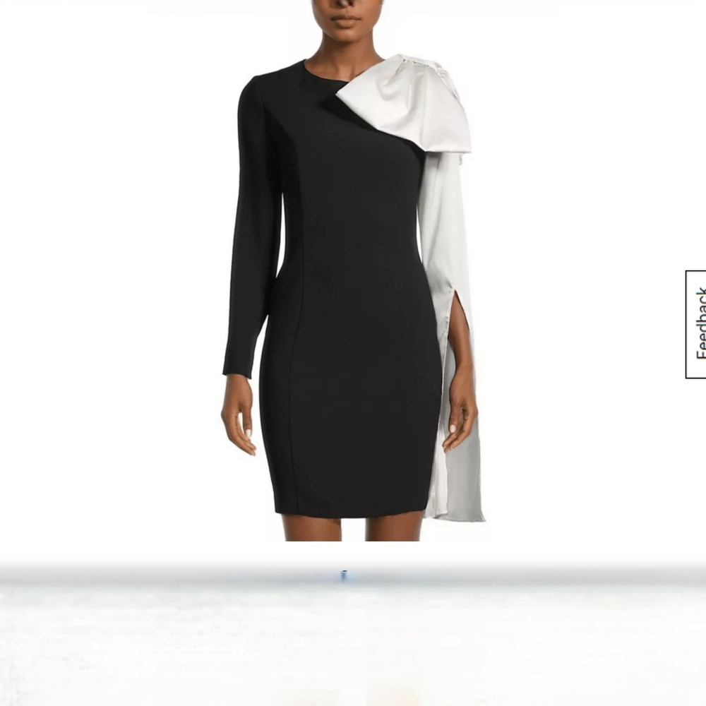 Elegant One Shoulder Black and White Dress